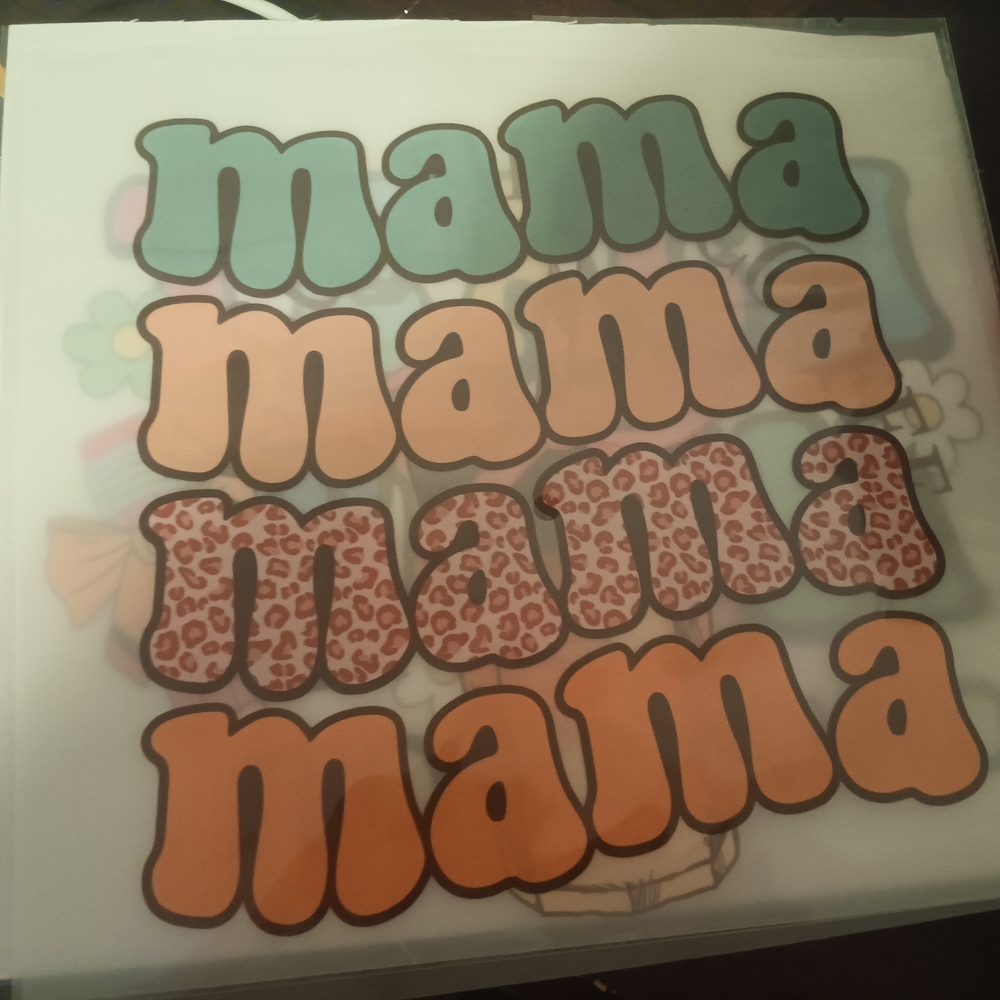 Playful Green and Orange Mama Typography Art